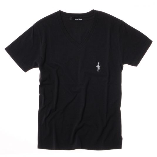 WesT EnD V NECK EMBROIDERY TEE Black