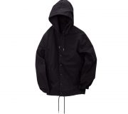 Stretch Hooded Coache Jacket-Black-