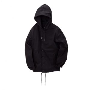 Stretch Hooded Coache Jacket-Black-